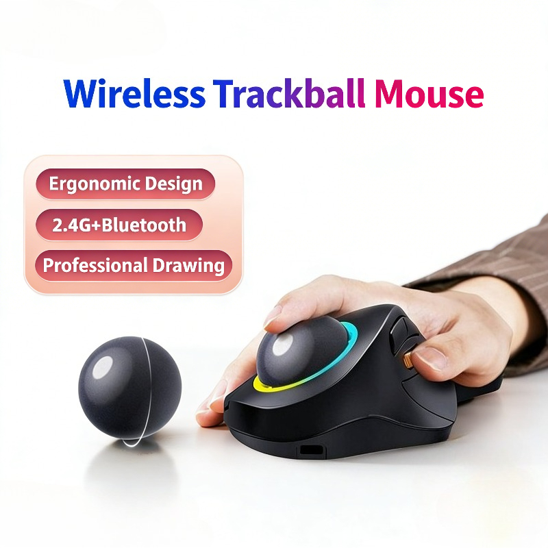 Gaming Accessories Ipad - 무선 트랙볼 마우스 RGB 인체공학적 1600DPI