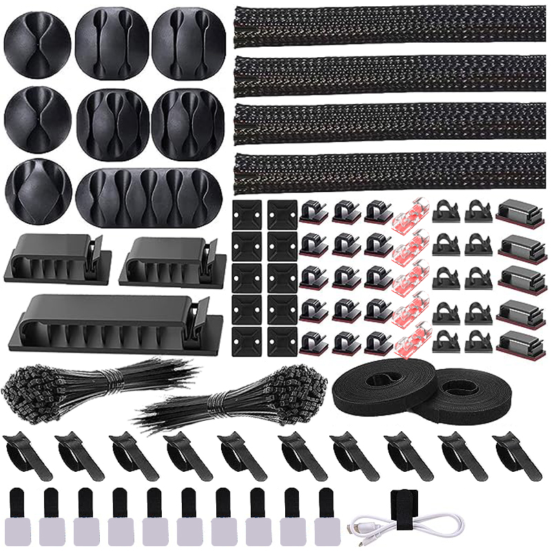 Sleeved Cable Kit - 282/352/367 Pcs 케이블 정리 관리 키트