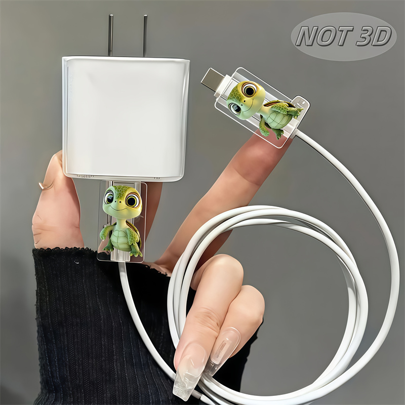 2D 평면 2개 귀여운 만화 거북이 모양 휴대폰 충전  - Sleeved Cable Kit 리뷰 및 가격
