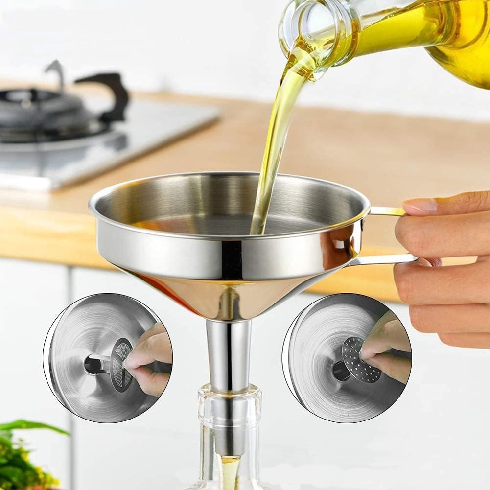 1Pc 스테인레스 스틸 요리 오일 깔때기 넓은 입구 주 - Gaming Kitchen Accessories 리뷰 및 가격