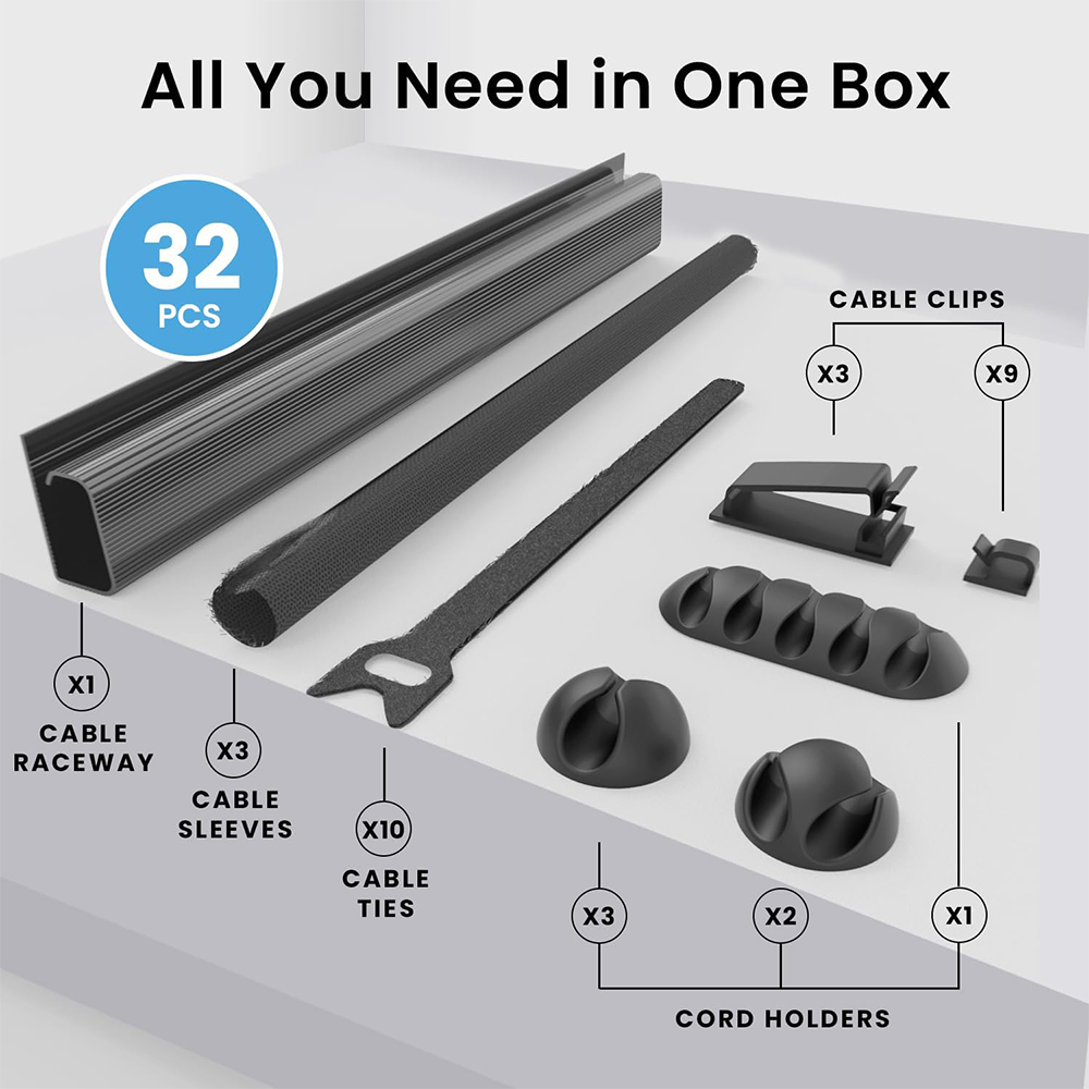 케이블 관리 키트 아래 32Pcs 데스크 코드 주최자  - Sleeved Cable Kit 리뷰 및 가격