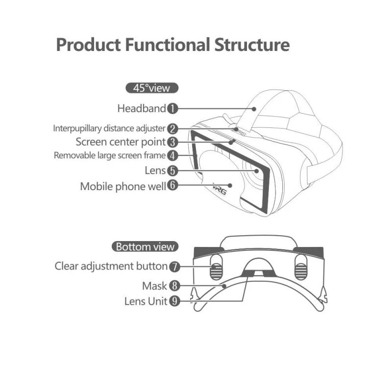 VRG 프로 가상 현실 VR 안경 헤드셋 장치 비아르  - Gaming Accessories Mobile 리뷰 및 가격
